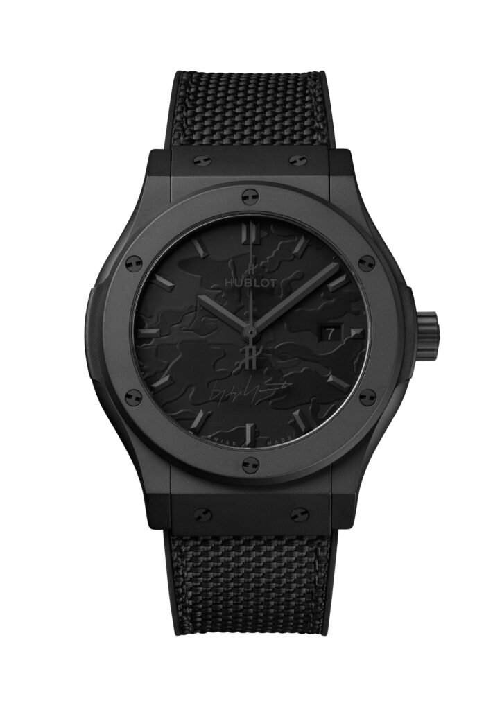 Hublot Classic Fusion Yohji Yamamoto All Black Camo, colaboración entre la manufactura suiza y el diseñador japonés.