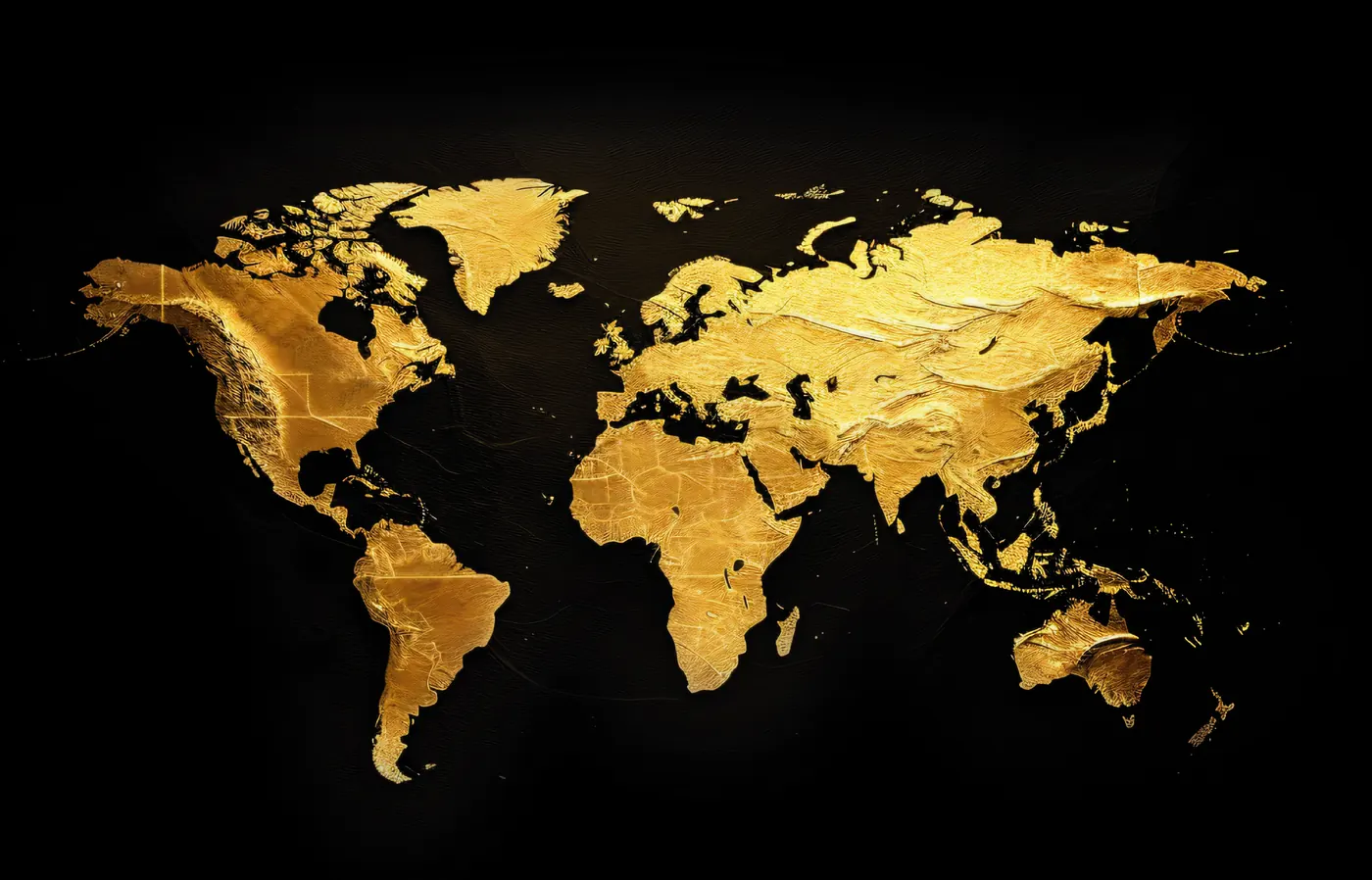 Mapa mundial dorado: reservas de oro y geopolítica